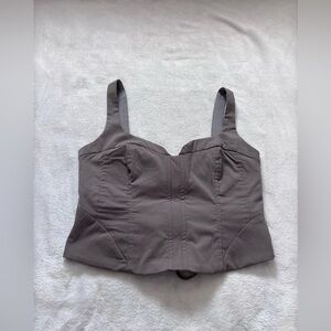 L.A. Hearts Corset Top Lace Up‎ Back Sleeveless Gray Fitted Size M